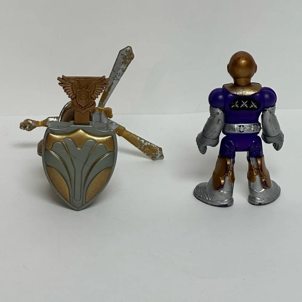 Imaginext SIR PETER THE KNIGHT Figure Tri Sword Armor Weapon 2012 Fisher Price